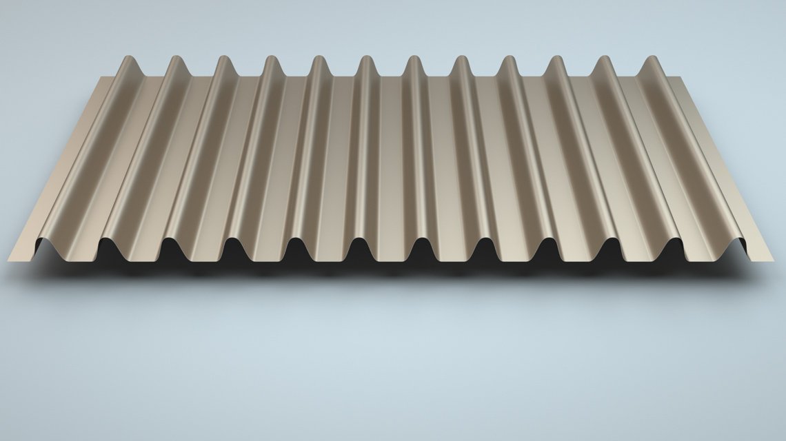 Tôle ondulée 32 mm – Détail du relief arrondi architectural - <p>Zoom sur la géométrie arrondie du profil SW 32-32 révélant la profondeur d’onde et la continuité fluide du relief. Une solution idéale pour créer un effet linéaire dynamique en façade.</p>